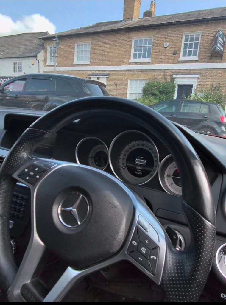 Steering wheel of a 2013 Mercedes C-Class with an electric steering lock failure